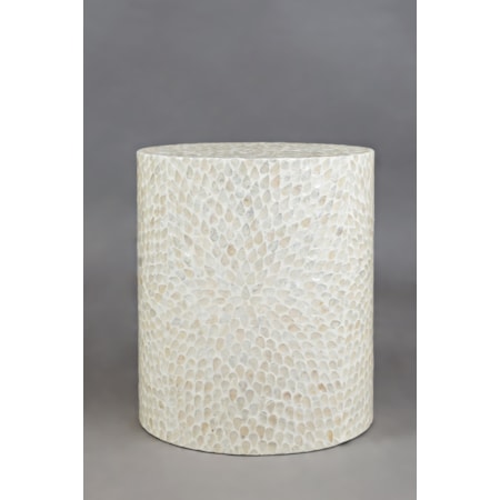 Round Capiz Accent Table
