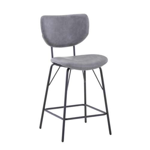 Contemporary Leather Counter Dining Stool