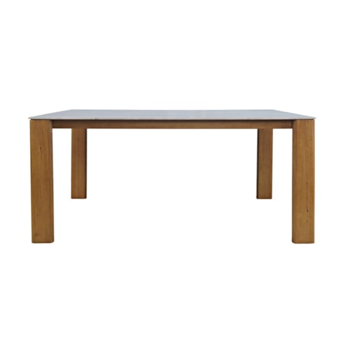Transitional Rectangular Dining Table with Stone Top