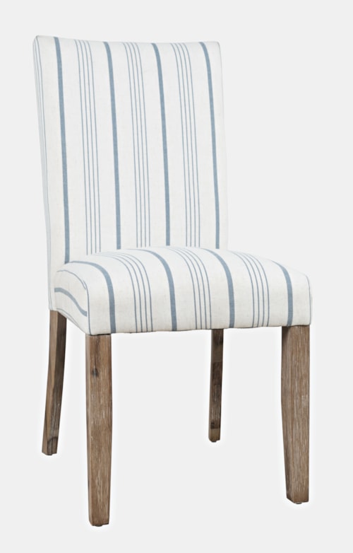 Coastal Upholstered Dining Chair With Tapered Legs
