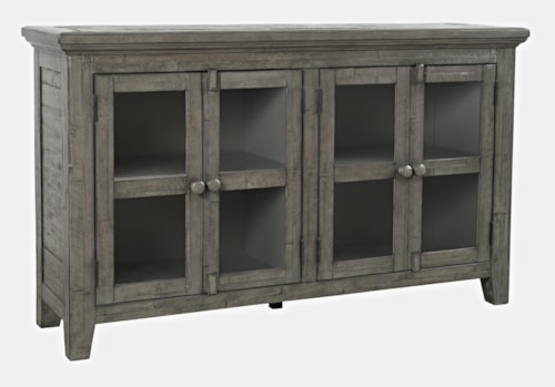 Rustic Shores 4-Door Low Accent Cabinet