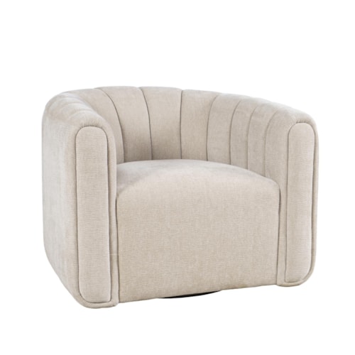 Contemporary Swivel Accent Chair with Barrel Back