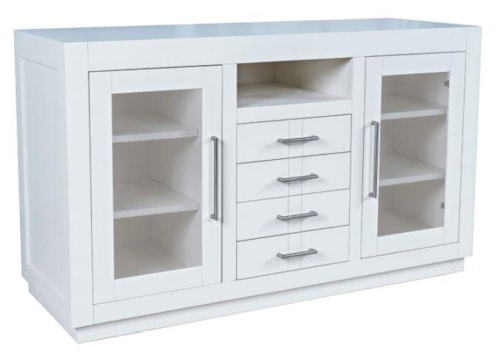 Contemporary 50" Accent Cabinet with Glass Panel Doors