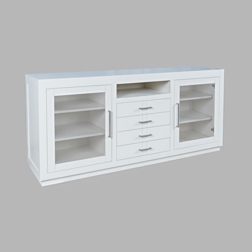 Contemporary 70" Accent Cabinet with Glass Panel Doors