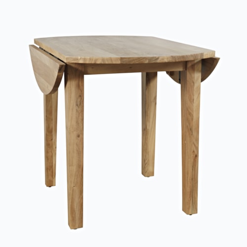 Rustic Drop Leaf Round Dining Table