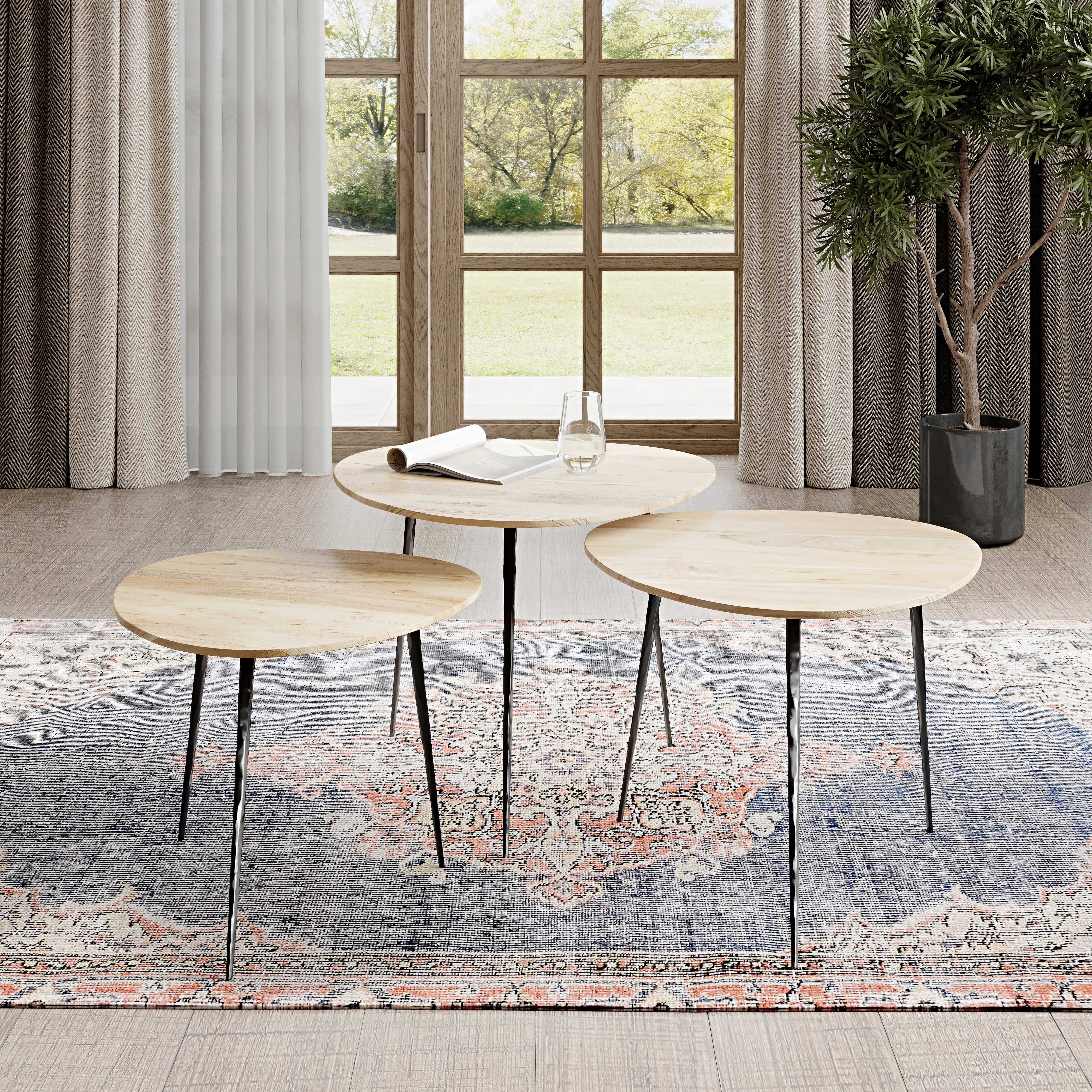 Jofran Reeves Nesting Table - Set of 3 - Natural