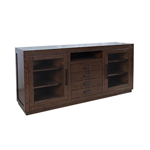 Contemporary 70" Accent Cabinet with Glass Panel Doors