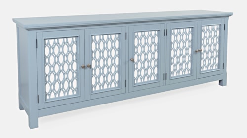 Glam Isabella 86" Mirrored Accent Cabinet