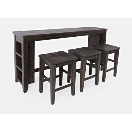 4pc Sofa Console, Stool Set