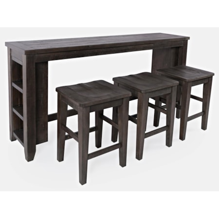4pc Sofa Console, Stool Set