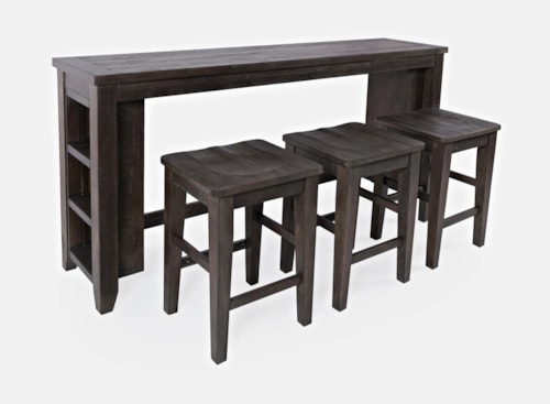 4pc Sofa Console, Stool Set