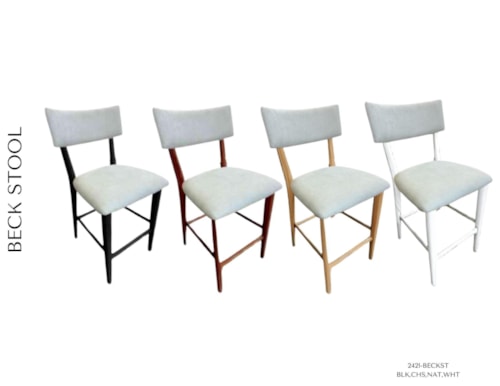 Contemporary Dining Stool with Upholstered Seat