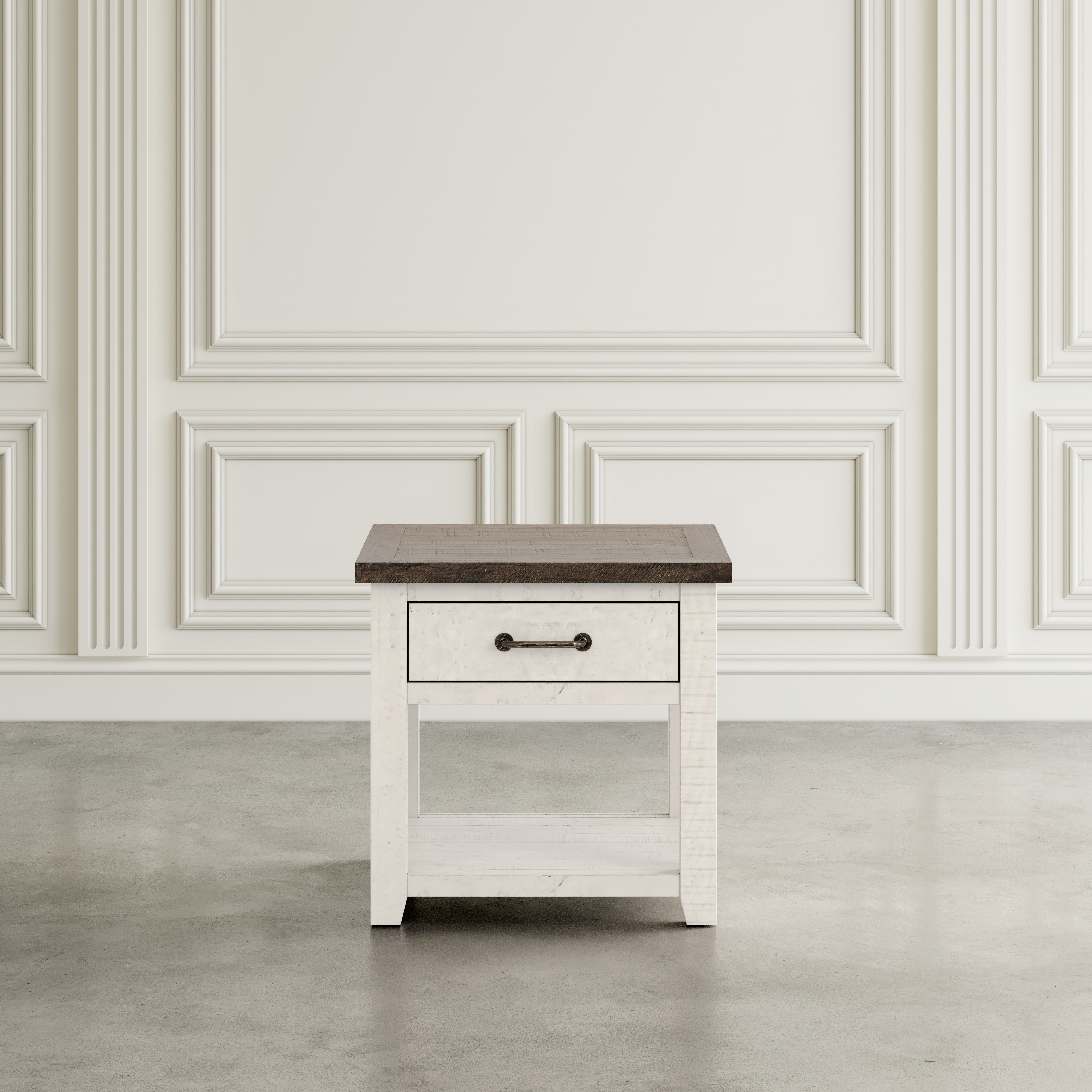 Belfort Essentials Stableview End Table-Vintage White