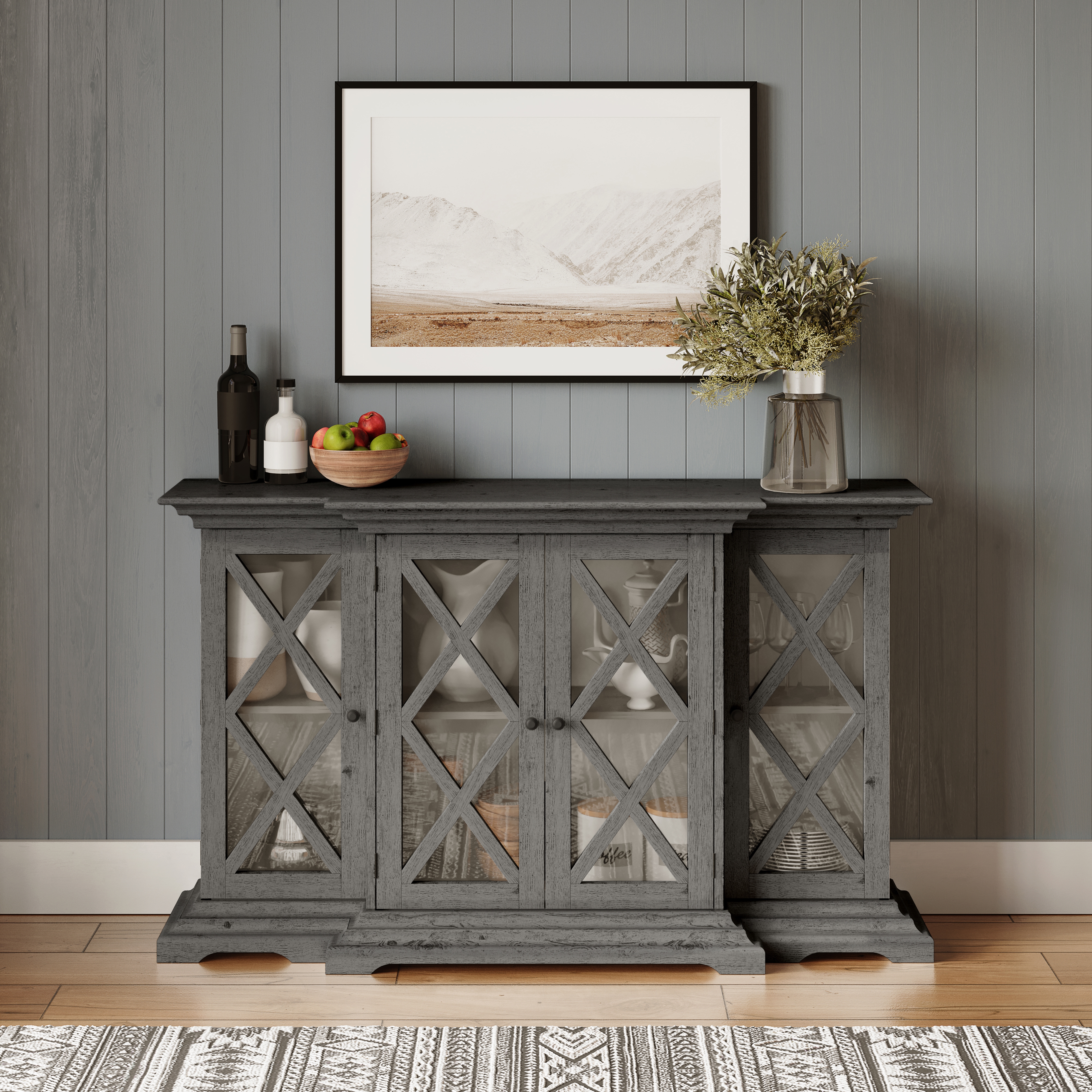 Jofran Carrington Small Breakfront Cabinet