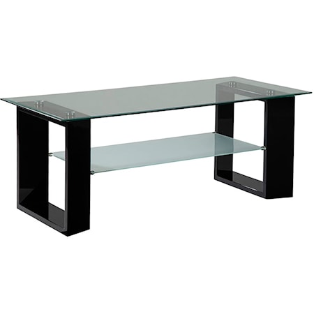 Contemporary Coffee Table with Glass Tabletop