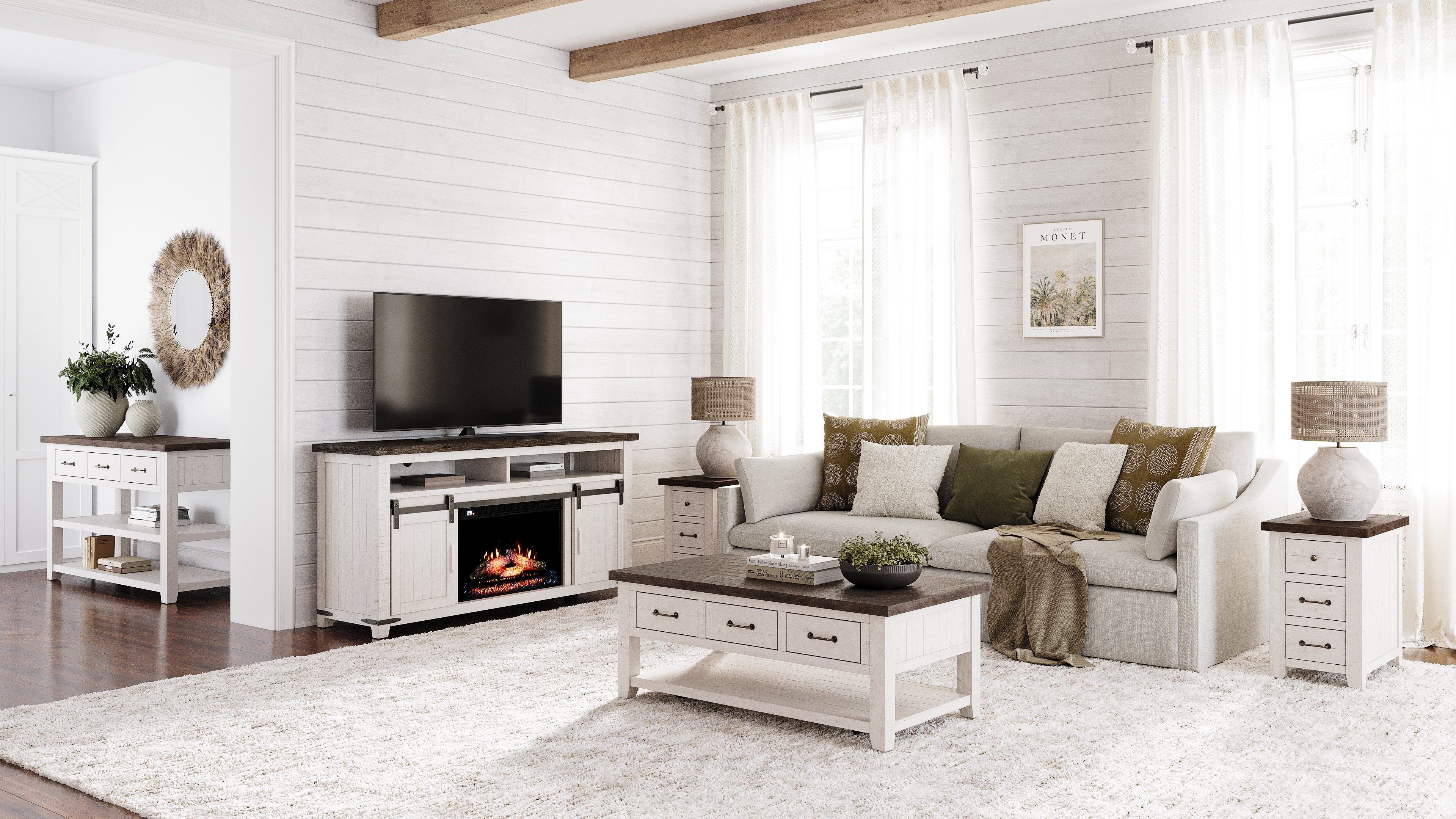 Jofran Madison County Power Chairside Table