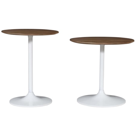 Nesting Table - Set of 2 - White Two Tone
