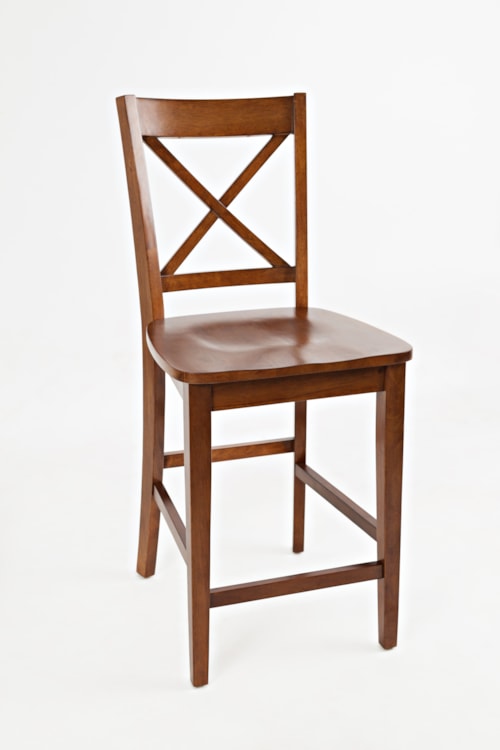 Rustic X-Back Counter Stool
