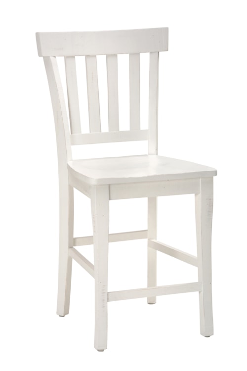 Reclaimed Pine Slat Back Bar Stool