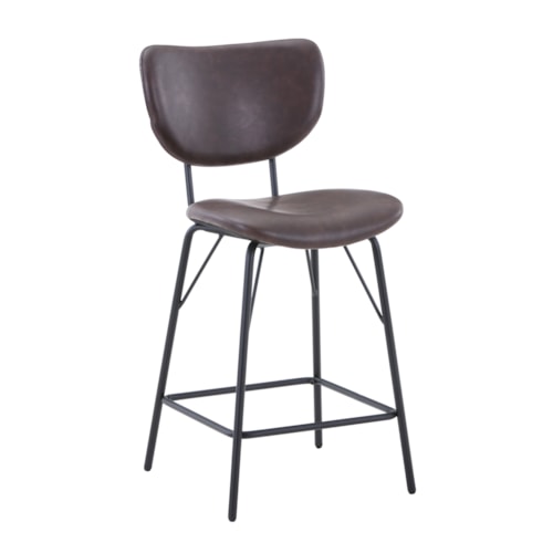 Contemporary Leather Counter Dining Stool