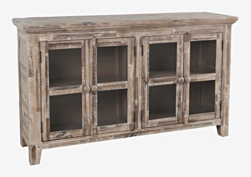 Rustic 4 Door Low Cabinet