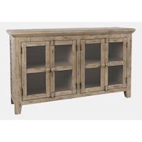 Rustic 4 Door Low Cabinet