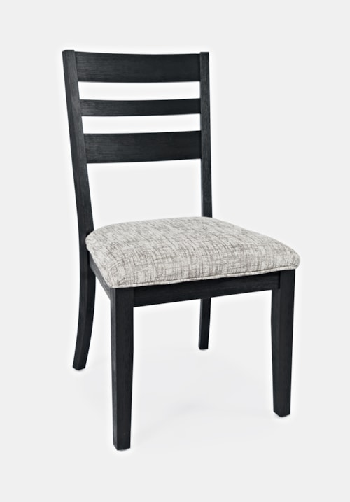 Contemporary Ladderback Chair with Upholstered Seat