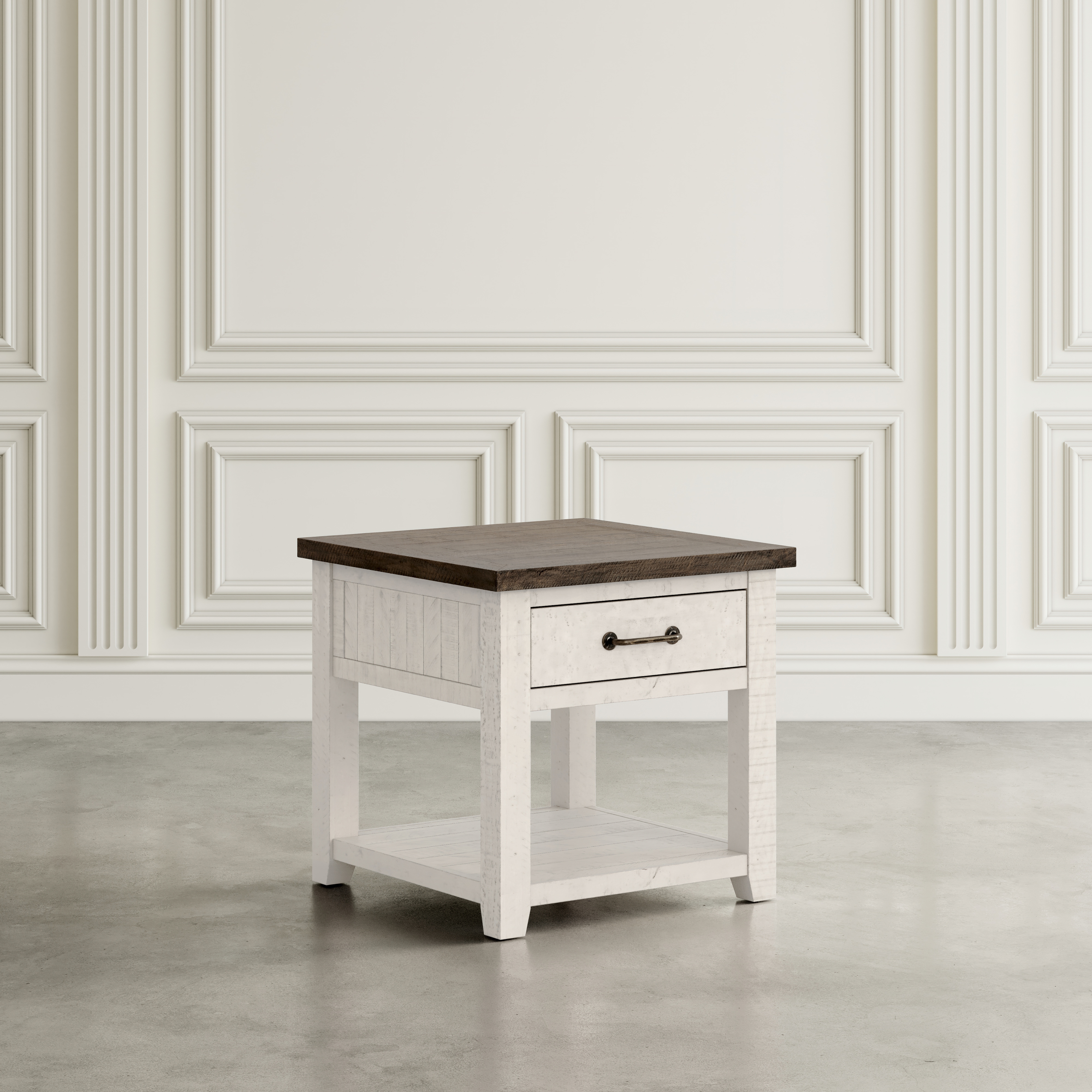 Belfort Essentials Stableview End Table-Vintage White