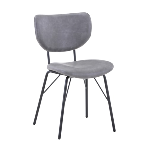 Contemporary Leather Dining Chair with Open Back