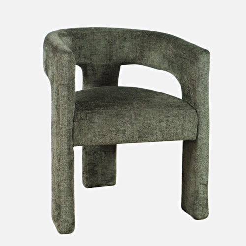 Contemporary Upholstered Dining Chair with Open Back