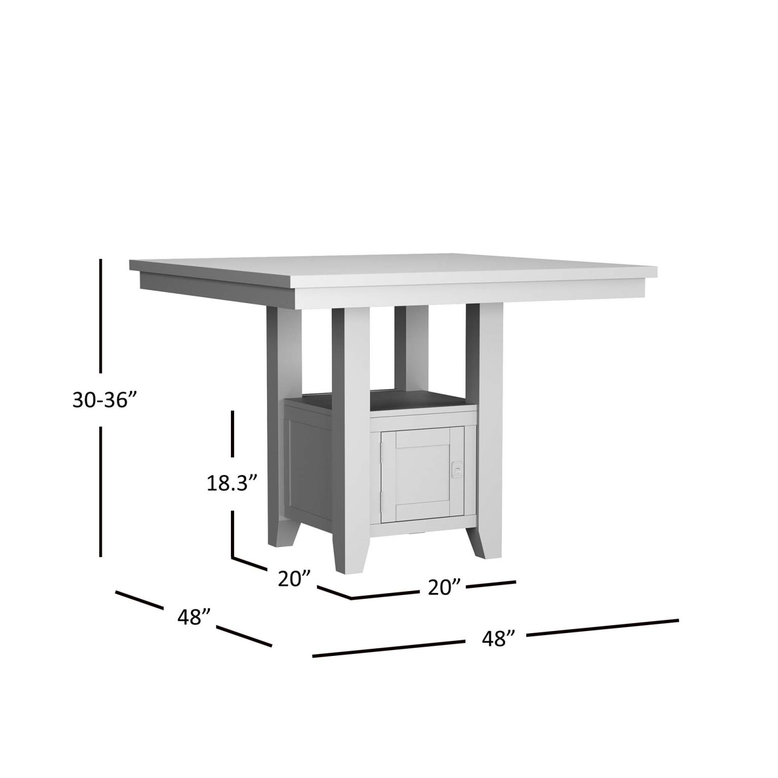 Jofran Kona Grove Fixed Counter Table with Storage Base