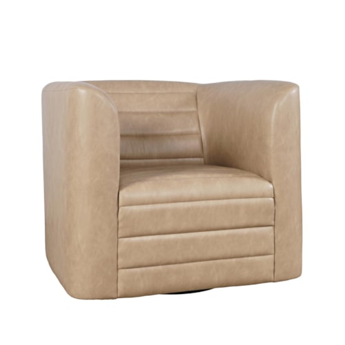 Contemporary Swivel Accent Chair with Barrel Back