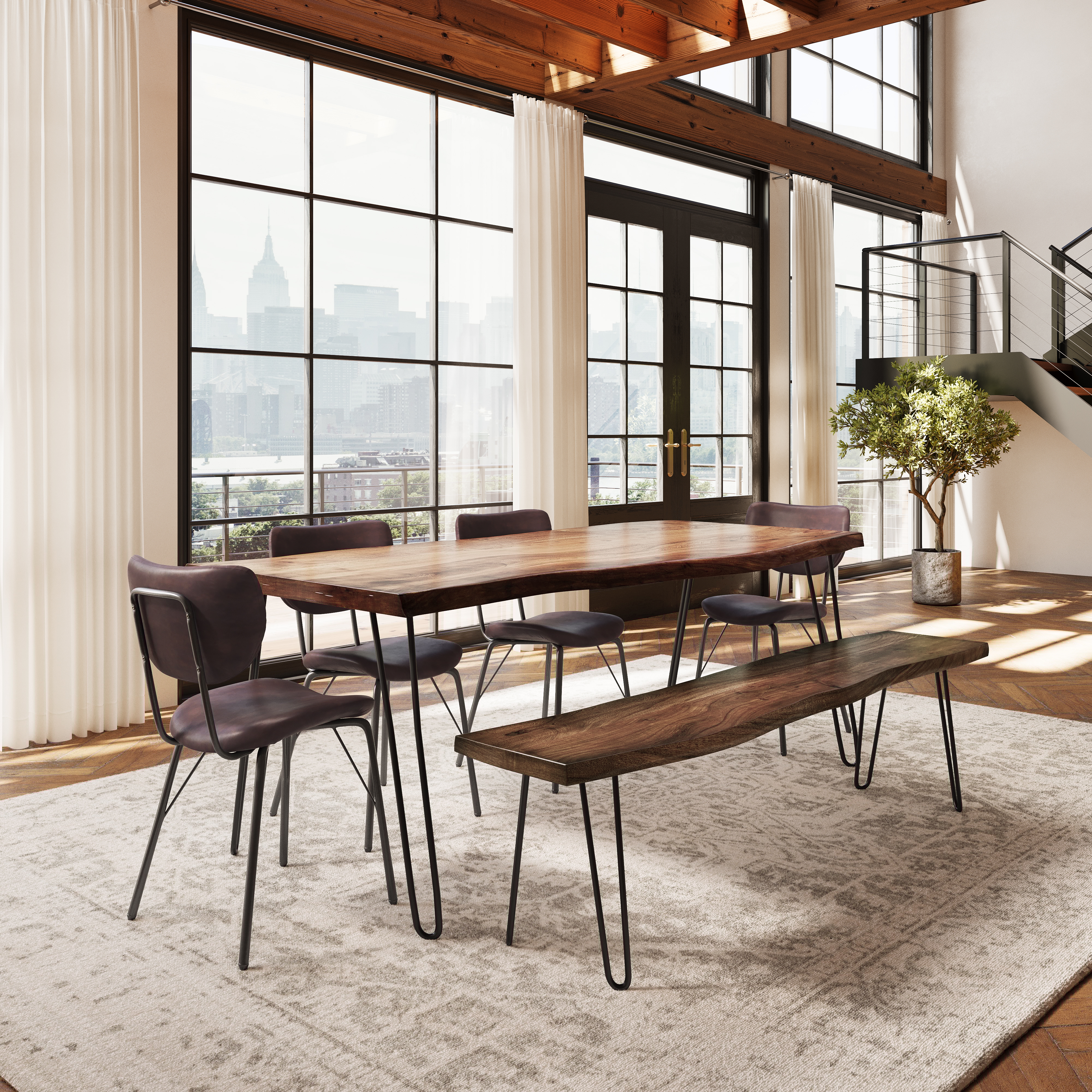 Jofran Nature's Edge 70" Dining Bench