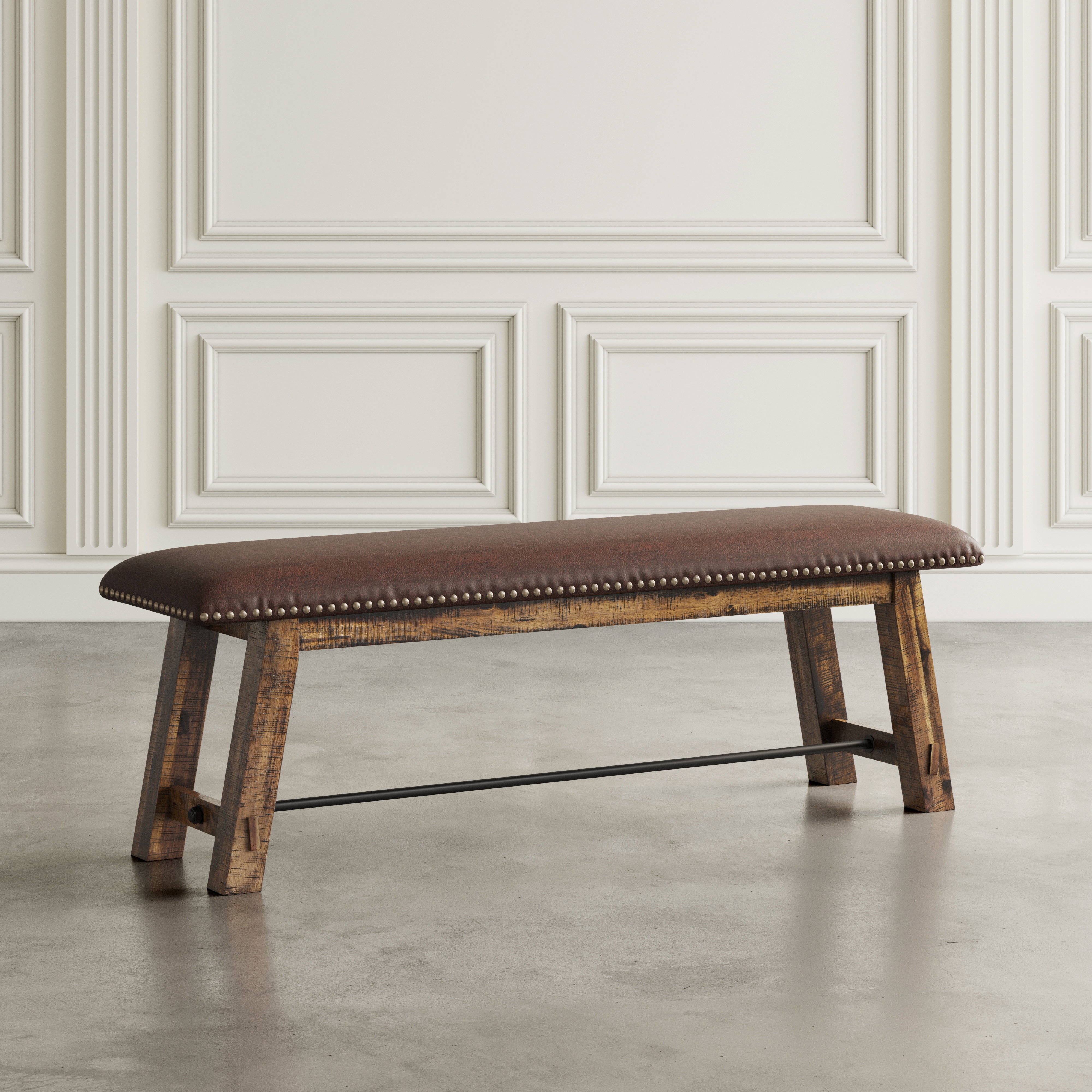 Jofran Cannon Valley Bench with Upholstered Seat