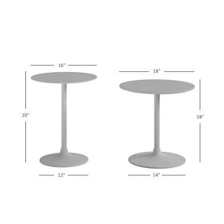 Nesting Table - Set of 2 - White Two Tone