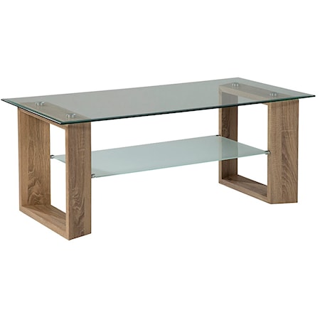 Contemporary Coffee Table with Glass Tabletop