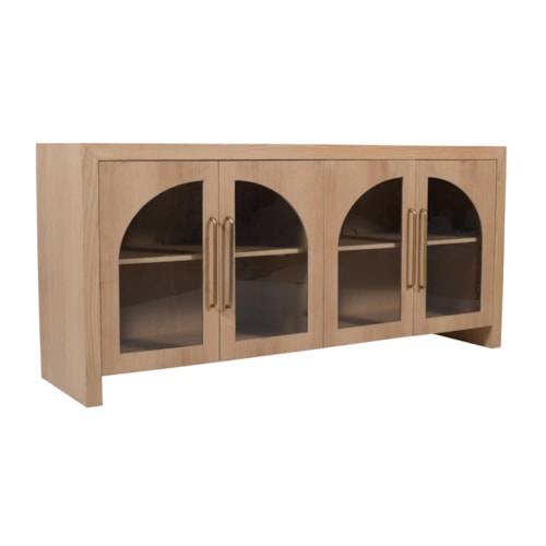 Contemporary 70" Console In Natural Oak