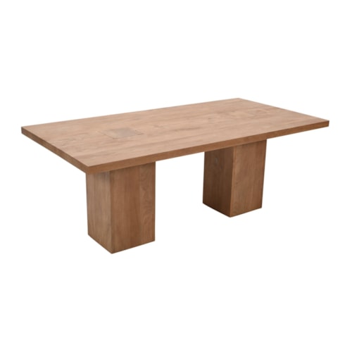 Rustic Dining Table with Double Pedestal Base