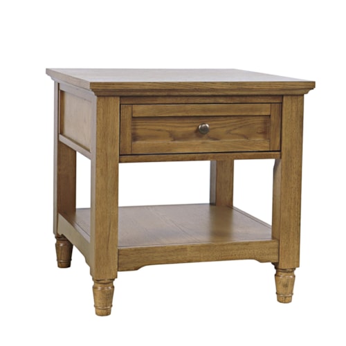 Transitional 1-Drawer End Table