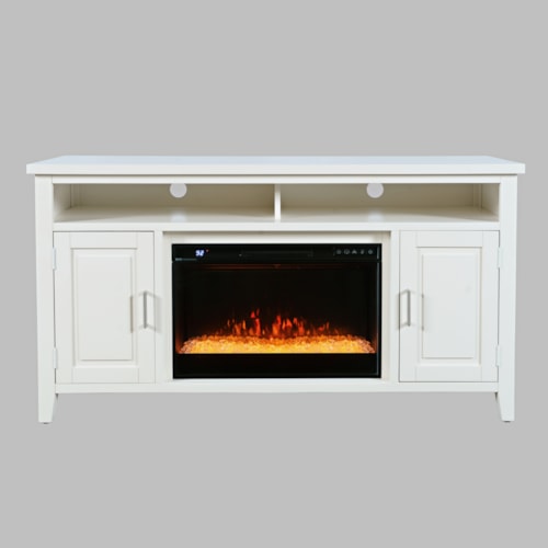 Transitional Fireplace with Crystal Display