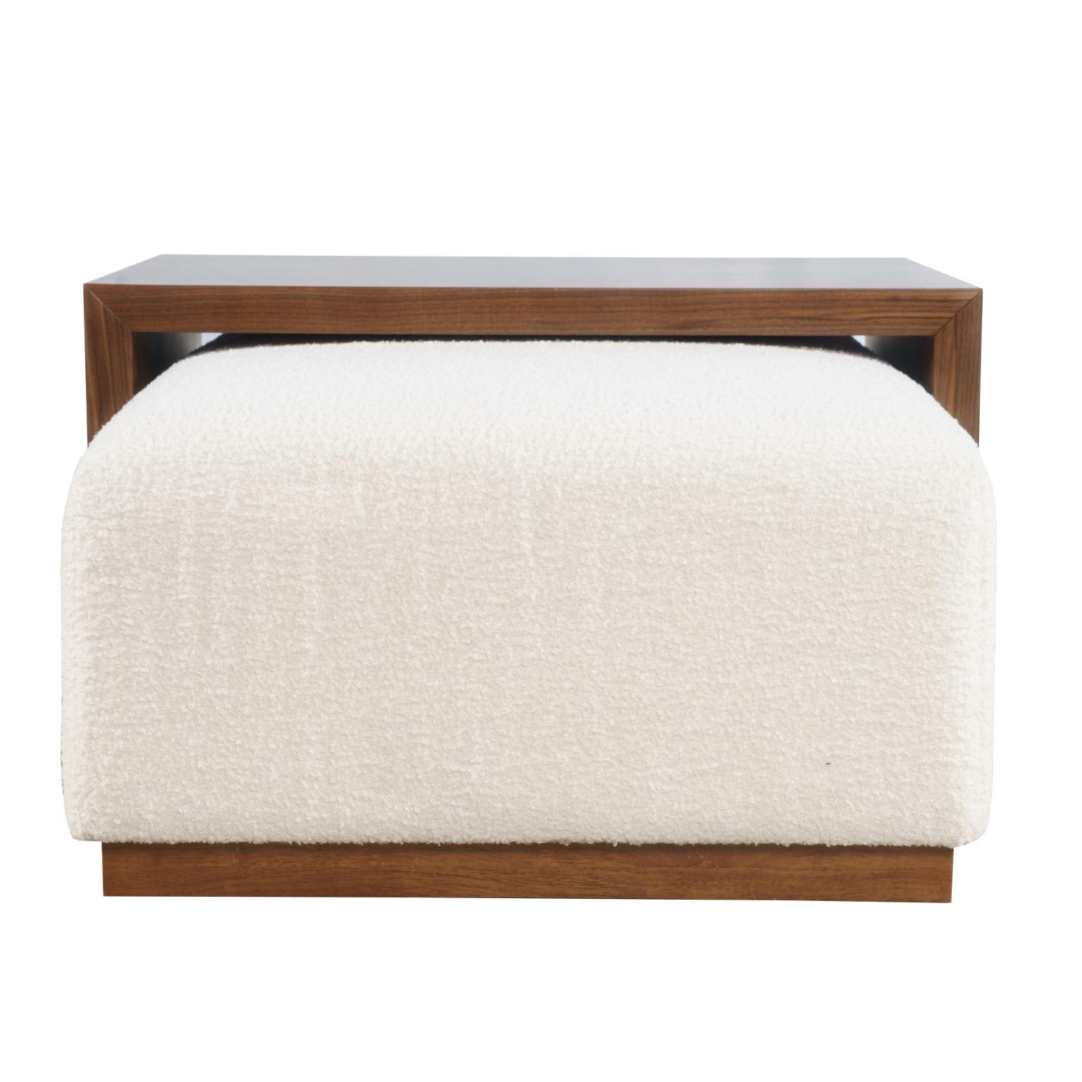 Castered Ottoman with shelf