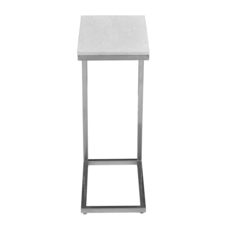 White Marble C-Table With Chrome 2/Ctn