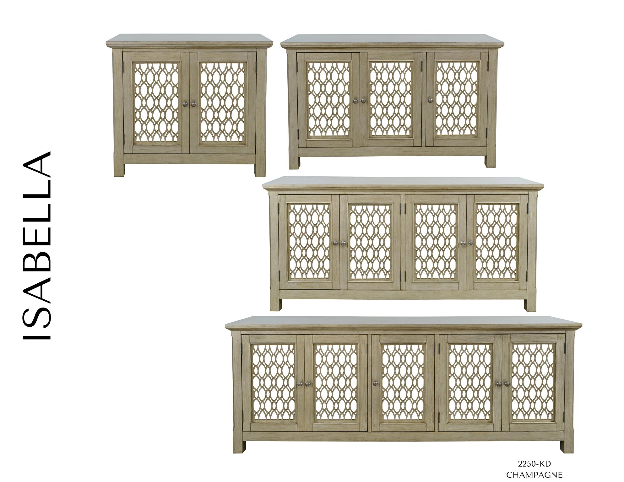 Jofran Isabella 69" Mirrored Accent Cabinet