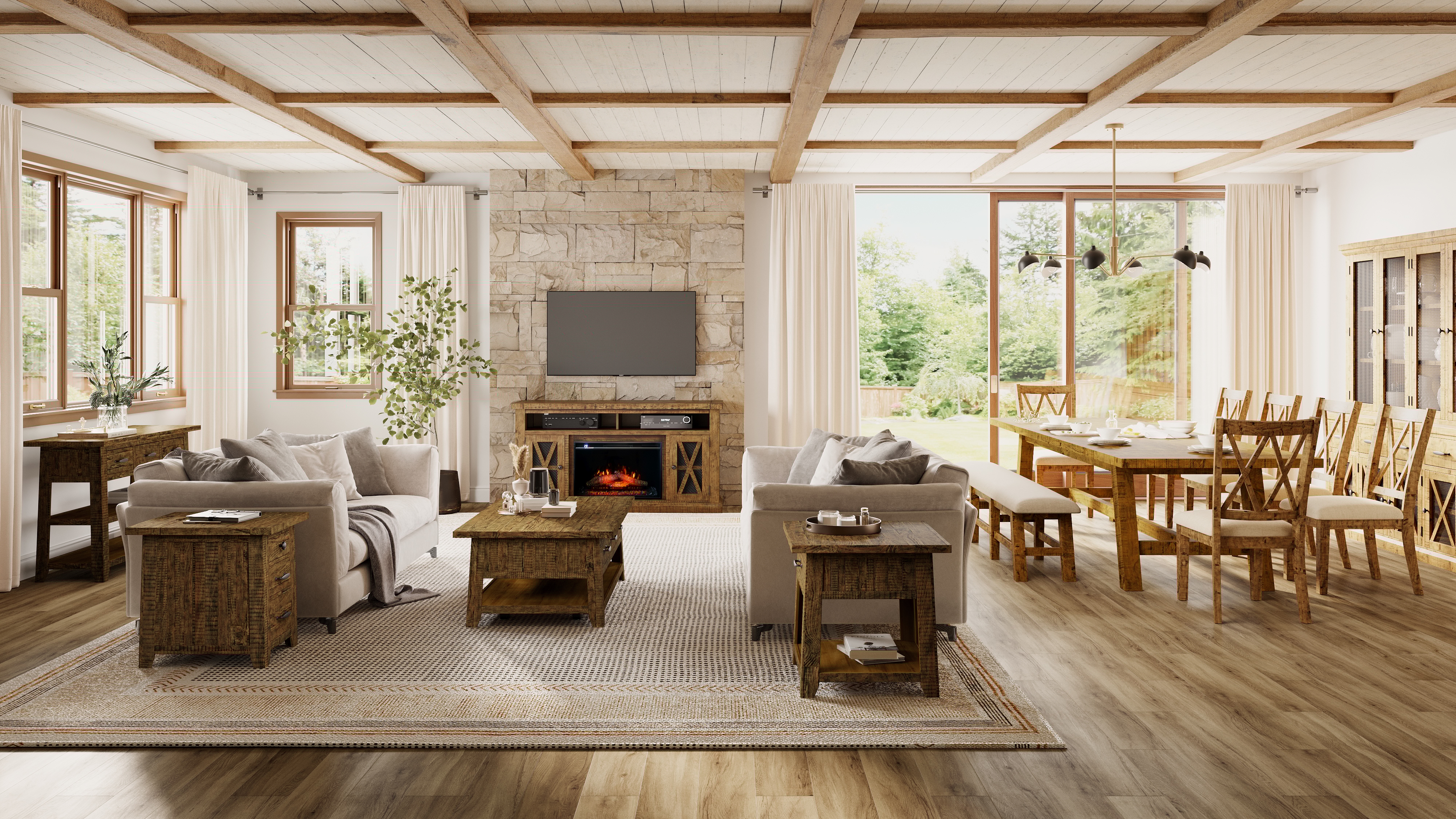 Jofran Telluride Fireplace with Logs