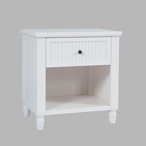Transitional 1-Drawer Nightstand with Usb-C Ports
