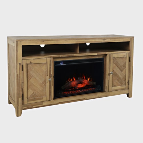 Bryce Media Console with Fireplace