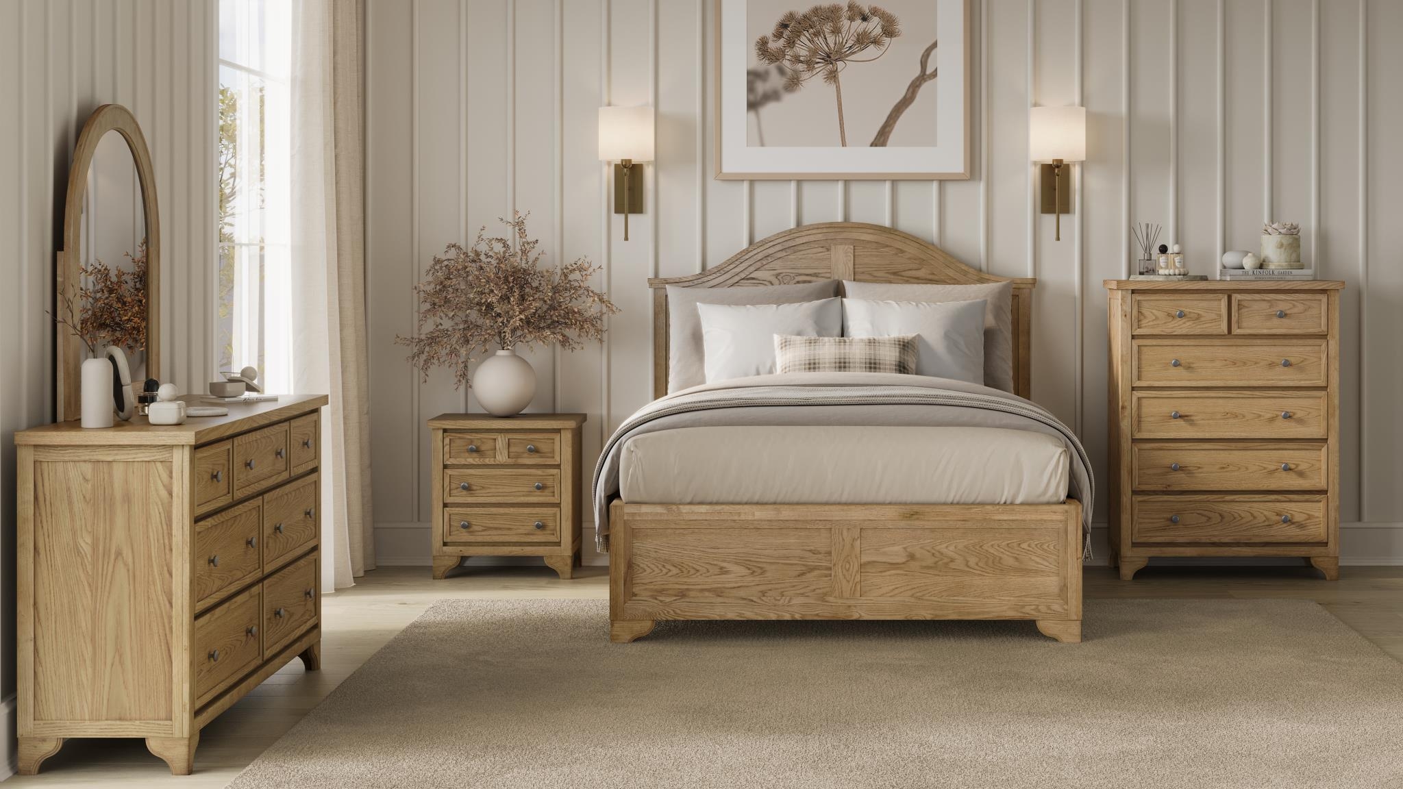 Jofran Brentwood Arched Panel King Bed