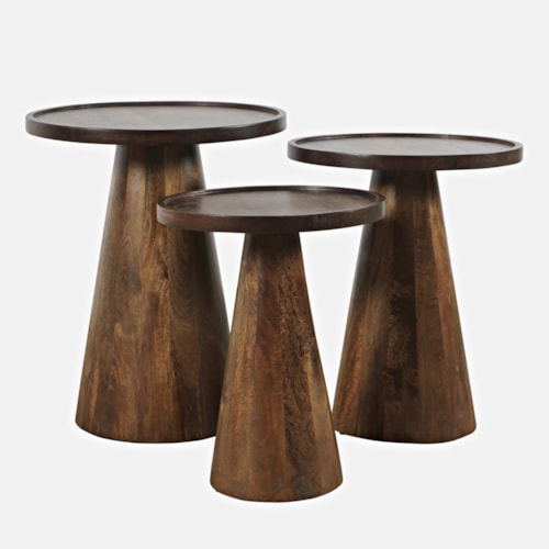 Knox Mid-Century Modern Bunching Tables - Chestnut (Set of 3)