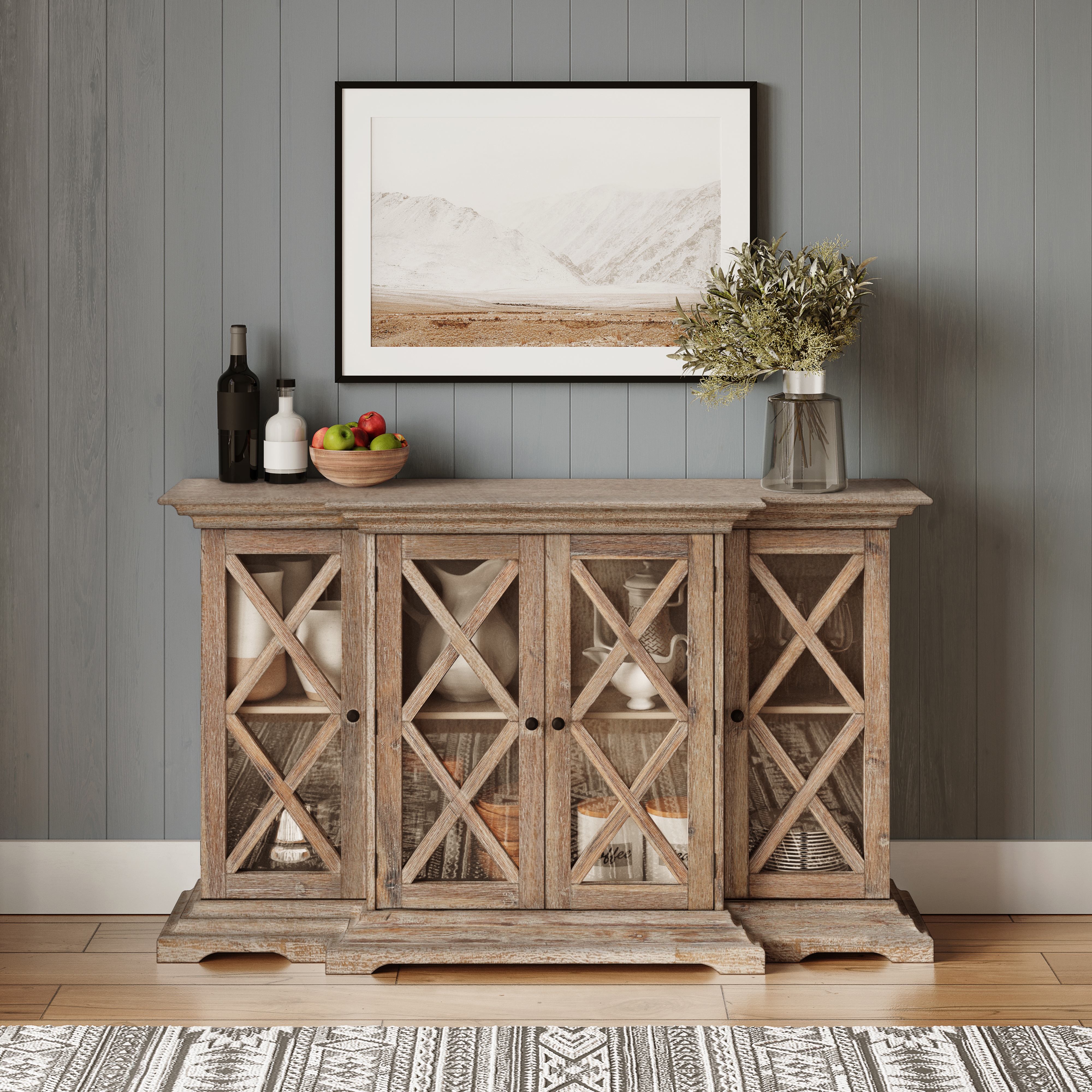 Jofran Carrington Small Breakfront Cabinet