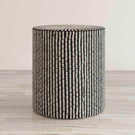 Round Capiz Accent Table